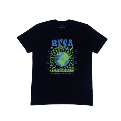 Camiseta RVCA Manga Curta Global Order Preta