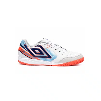 Chuteira Umbro Futsal Pro 5 Club Branco/ Coral