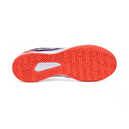 Chuteira Umbro Futsal Pro 5 Club Junior Branco/ Coral