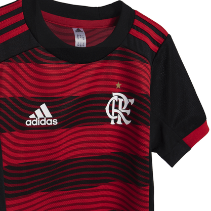 Mini Uniforme Flamengo Adidas Kit 1 Preto/ Vermelho