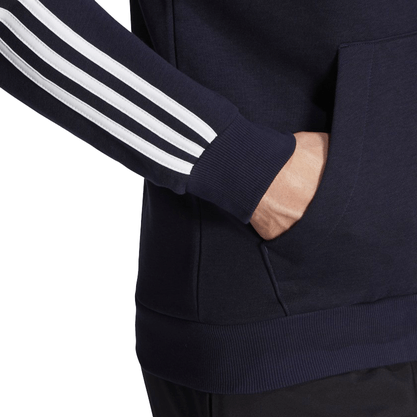 Moletom Adidas Aberto Essentials 3-Stripes Azul Marinho