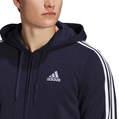 Moletom Adidas Aberto Essentials 3-Stripes Azul Marinho