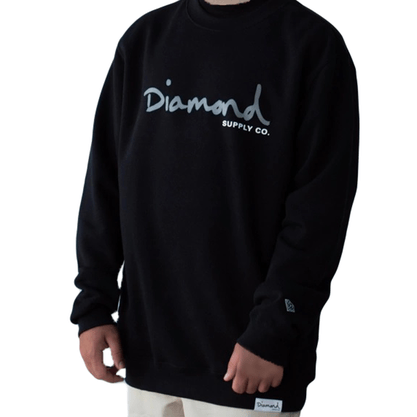 Moletom Diamond Careca OG Script Crewneck Preto