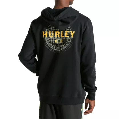 Moletom Hurley Canguru Retrô Waves Preto