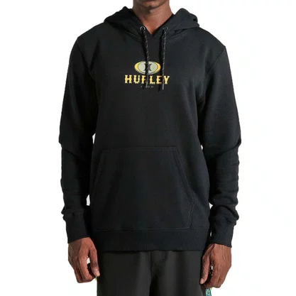 Moletom Hurley Canguru Retrô Waves Preto