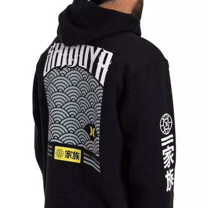 Moletom Hurley Canguru Shibuya Escama Preto