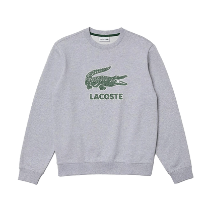 Moletom Lacoste Fechado Careca Crackled Cinza Mescla