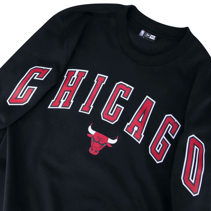 Moletom New Era Careca Chicago Bulls NBA Back To School Preto