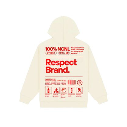 Moletom Respect Brand Canguru Off White