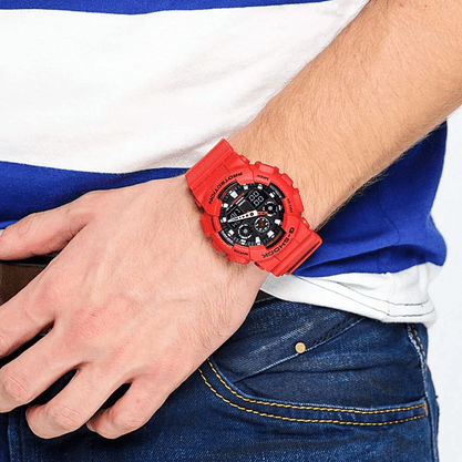 Relógio G-Shock Casio Digital/Analógico Vermelho GA-100B-4ADR