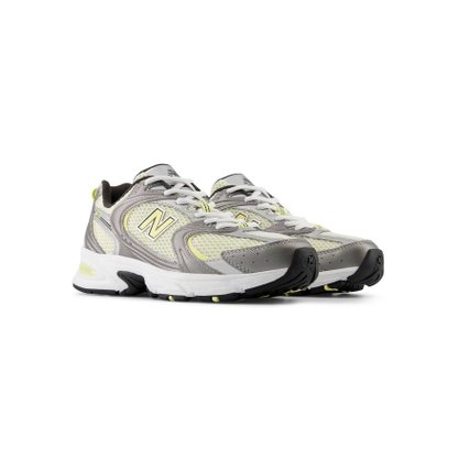 Tênis New Balance 530 Branco/ Prata e Amarelo