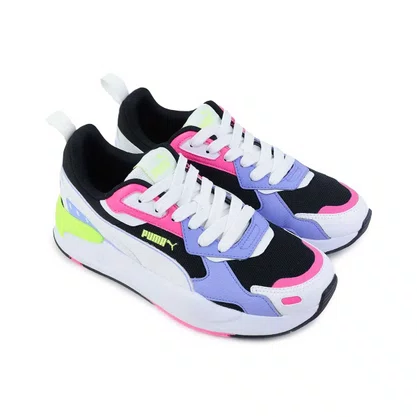 Tênis Puma X-Ray Square Branco, Rosa e Violeta
