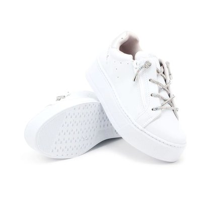 Tênis Ramarim Flatform Zíper Brilho Branco