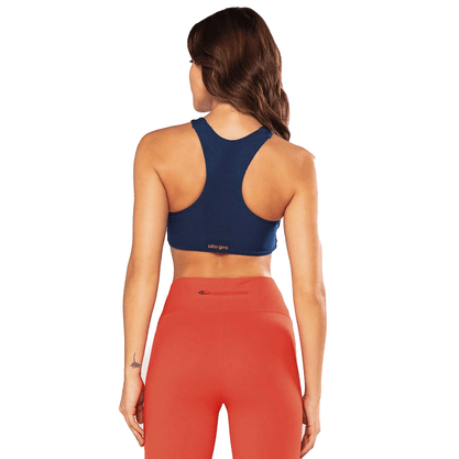 Top Alto Giro Hyper Tule Termo Azul Marinho