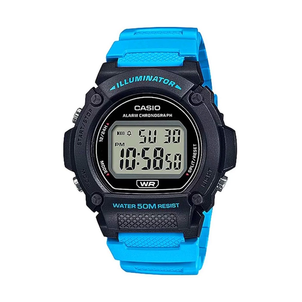 Relógio Casio Digital Standard Azul W-219H - Kapiva Calçados