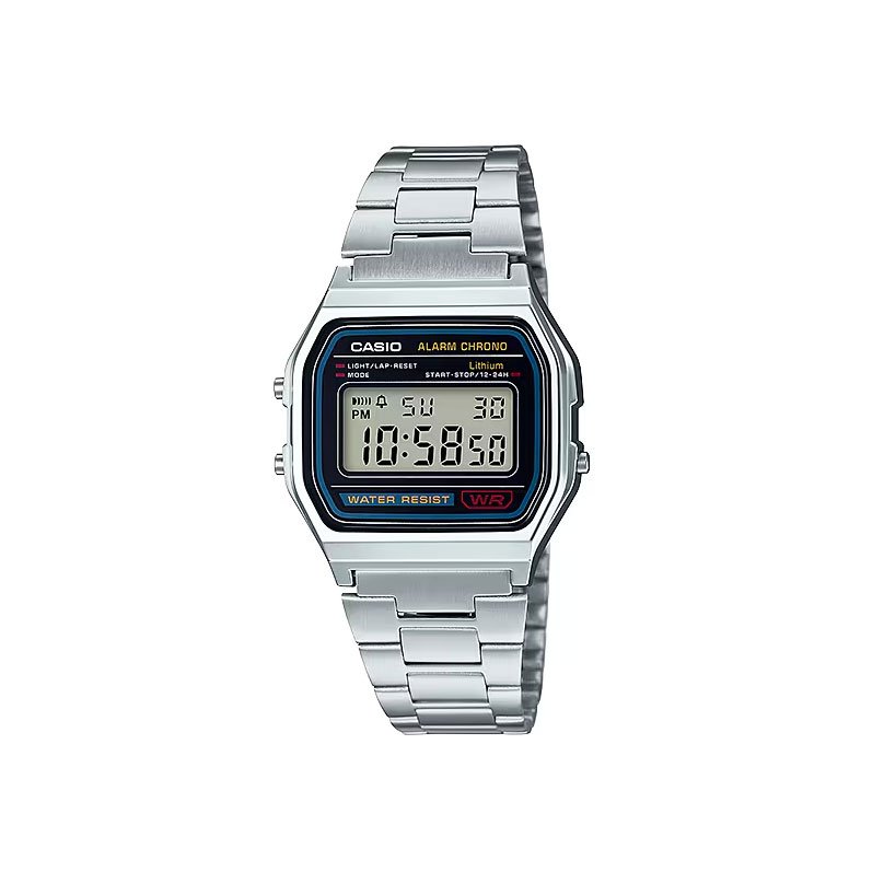 Relógio Casio Digital Vintage Prata A158WA-1DF