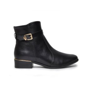 Bota Ramarim Couro Cano Curto Fivela Gold Preto