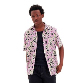 Camisa Baw Manga Curta Over Scaly Color Lilás