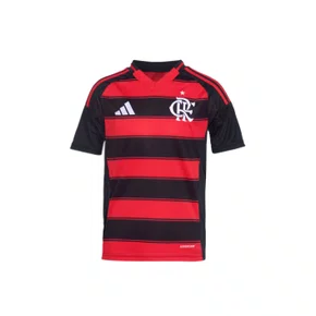 Camisa Flamengo Adidas I Infantil 2025/26 Preto/ Vermelho
