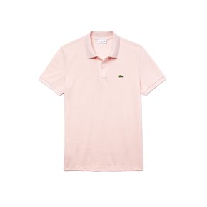 Camisa Polo Lacoste MC Slim Fit Piquet Marinho/ Rosa