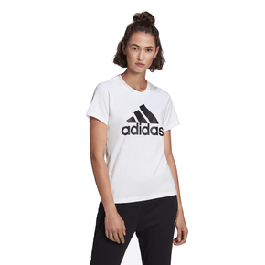 Camiseta Adidas Manga Curta Loungwear Essentials Logo Branca
