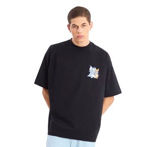 Camiseta Baw Manga Curta Over Together Tom & Jerry Preto