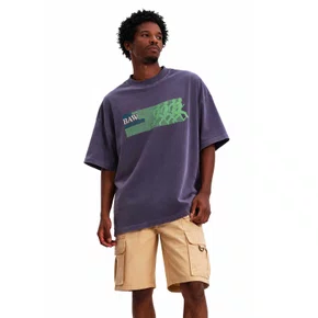 Camiseta Baw Manga Curta Oversized Athletics Roxa