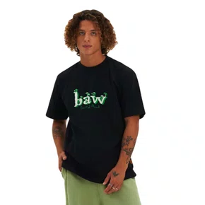 Camiseta Baw Manga Curta Regular Mush Preta