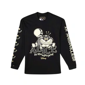 Camiseta High Manga Longa Cheshire Alice in Wonderland Preta