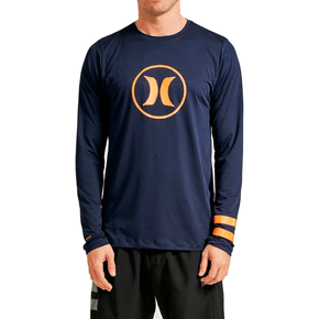 Camiseta Hurley Manga Longa Lycra Circle Icon Azul Marinho