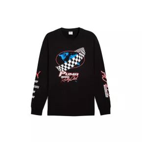 Camiseta Puma Manga Longa Graphics Moto Relaxed Preta