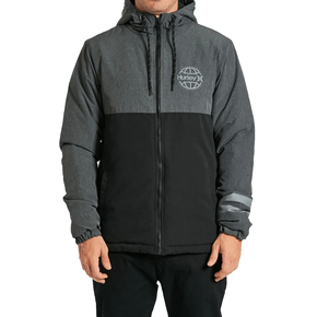 Jaqueta Hurley Wordwind Preta/ Cinza Mescla