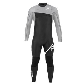 Long John Mormaii Flexxa Pro Chestzip 3.2mm GG Manga Longa Preto/ Cinza