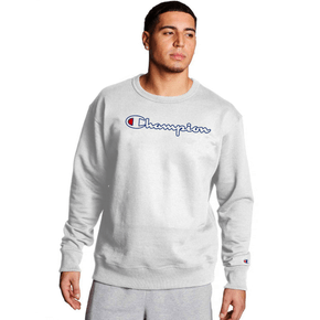 Moletom Champion Fechado Careca Silk Logo Cinza Mescla