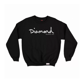 Moletom Diamond Careca OG Script Crewneck Preto