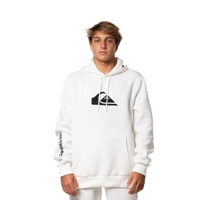 Moletom Quiksilver Canguru Fechado Comp Logo Branco