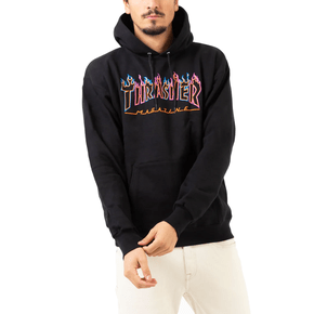 Moletom Thrasher Canguru Double Flame Preto