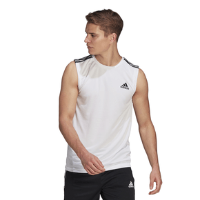 Regata Adidas Aeroready Designed To Move Listras Branca - Kapiva Calçados