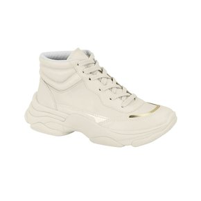 Tênis Beira Rio Cano Alto Branco/ Gold