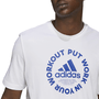 Camiseta Adidas Manga Curta Put Work In Your Workout Branca