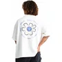 Camiseta Baw Manga Curta Oversized Flower x Smiley Off White