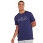 Camiseta Fila Manga Curta Letter Outline Azul Marinho