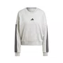 Moletom Adidas Careca Essentials 3-Stripes Cinza Mescla