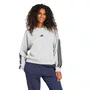 Moletom Adidas Careca Essentials 3-Stripes Cinza Mescla
