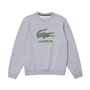 Moletom Lacoste Fechado Careca Crackled Cinza Mescla