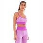 Top Alto Giro Mescla Colors Sem Costura Rosa